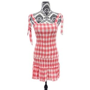 Sincerely Jules Pink and White Plaid Mini Dress